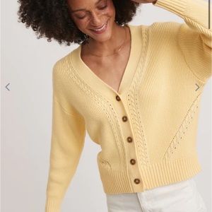 Marine Layer | Sweaters | Marine Layer Robin Crop Yellow Cardigan Size  Medium | Poshmark
